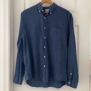 Men’s Faherty Blue Button Down sz Large Cotton